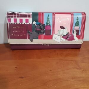 Radley London Holiday Dog Wallet in Red and Pink